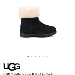 UGG Kids' Black Boots with Cream Fur